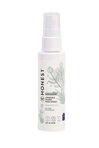 The Honest Company Baby Diaper Rash Cream Spray | Moisturizing + Calming Zinc Oxide | Hypoallergenic, Dermatologist Tested, Cruelty Free | 2 fl oz