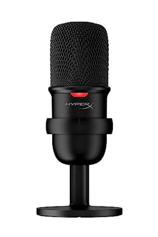 HyperX SoloCast – USB Condenser Gaming Microphone, for PC, PS4, PS5 and Mac, Tap-to-Mute Sensor, Cardioid Polar Pattern, great for Streaming, Podcasts, Twitch, YouTube, Discord,Black