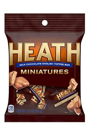 Hershey (1) Bag Heath Miniatures Candy Bars - Milk Chocolate English Toffee Candy Bars - Individually Wrapped - Net Wt. 2.4 oz
