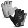 GEARONIC Cycling Gloves Anti-Slip Mountain Bike Gloves For Men Breathable Foam Padded Biking Gloves Shock Absorbing MTB Bicycle Gloves Half/Full Finger Guantes (Gray, Large)