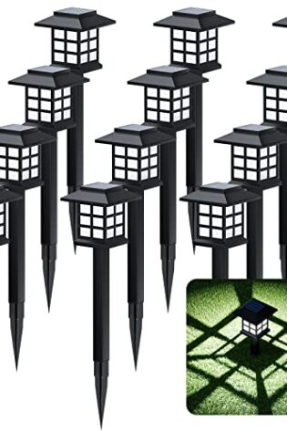 Beassla Solar Outdoor Lights 12 Pack, 12 Hrs Long-Lasting Waterproof Pathway Lights Solar Powered Auto On/Off, Solar Garden Lights Decorative for Landscape Walkway Driveway Patio Yard & Lawn