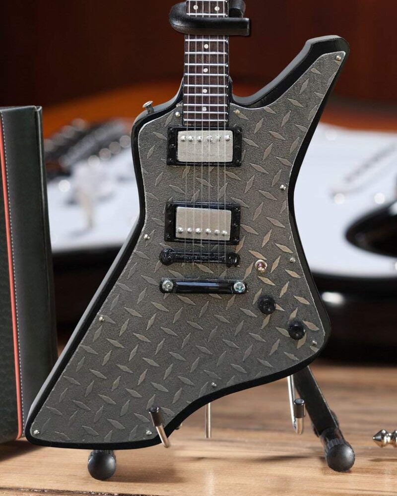 FanMerch Mini Guitar Metallica Collectible James Hetfield Diamond Plate Guitar Replica - Image 6